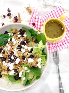 Easy and Crisp Go-To Salad with Honey Basil Vinaigrette